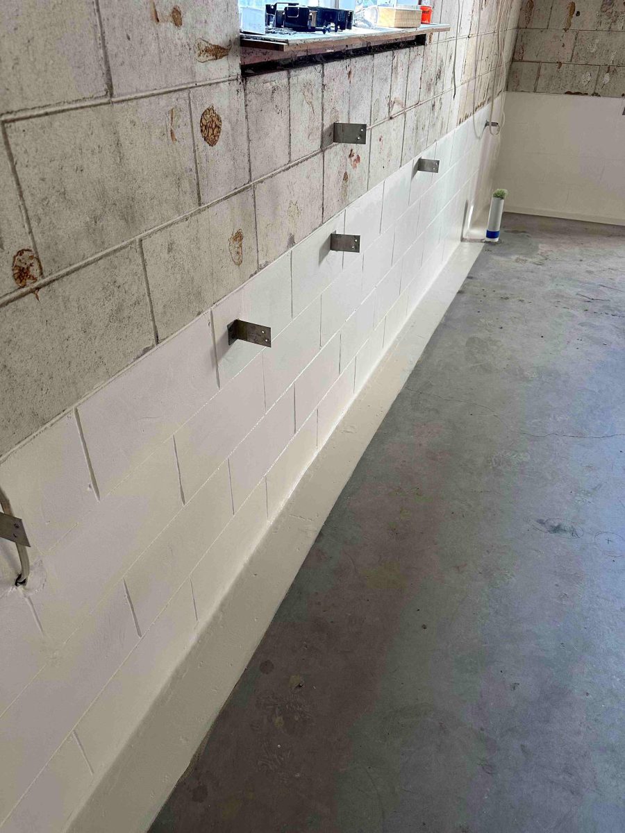 Block wall waterproofing in basement